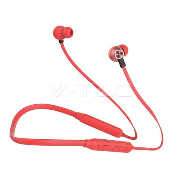 Ακουστικό Bluetooth για κινητά τηλέφωνα με καλώδιο κόκκινο